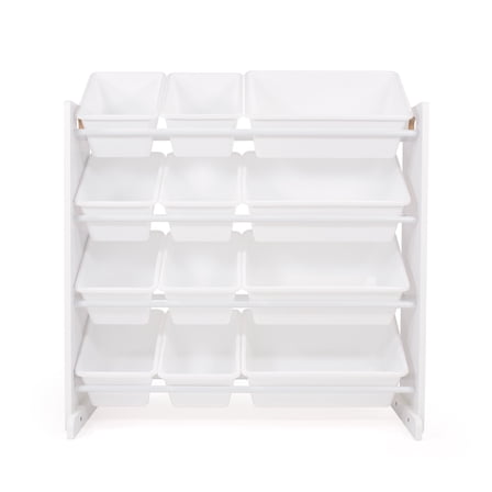Humble Crew Cambridge Toy Storage Organizer with 12 Plastic Storage Bins, White
