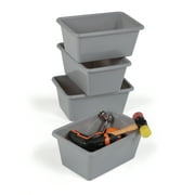 Humble Crew Child Set of 4 Plastic Storage Bins, Gray