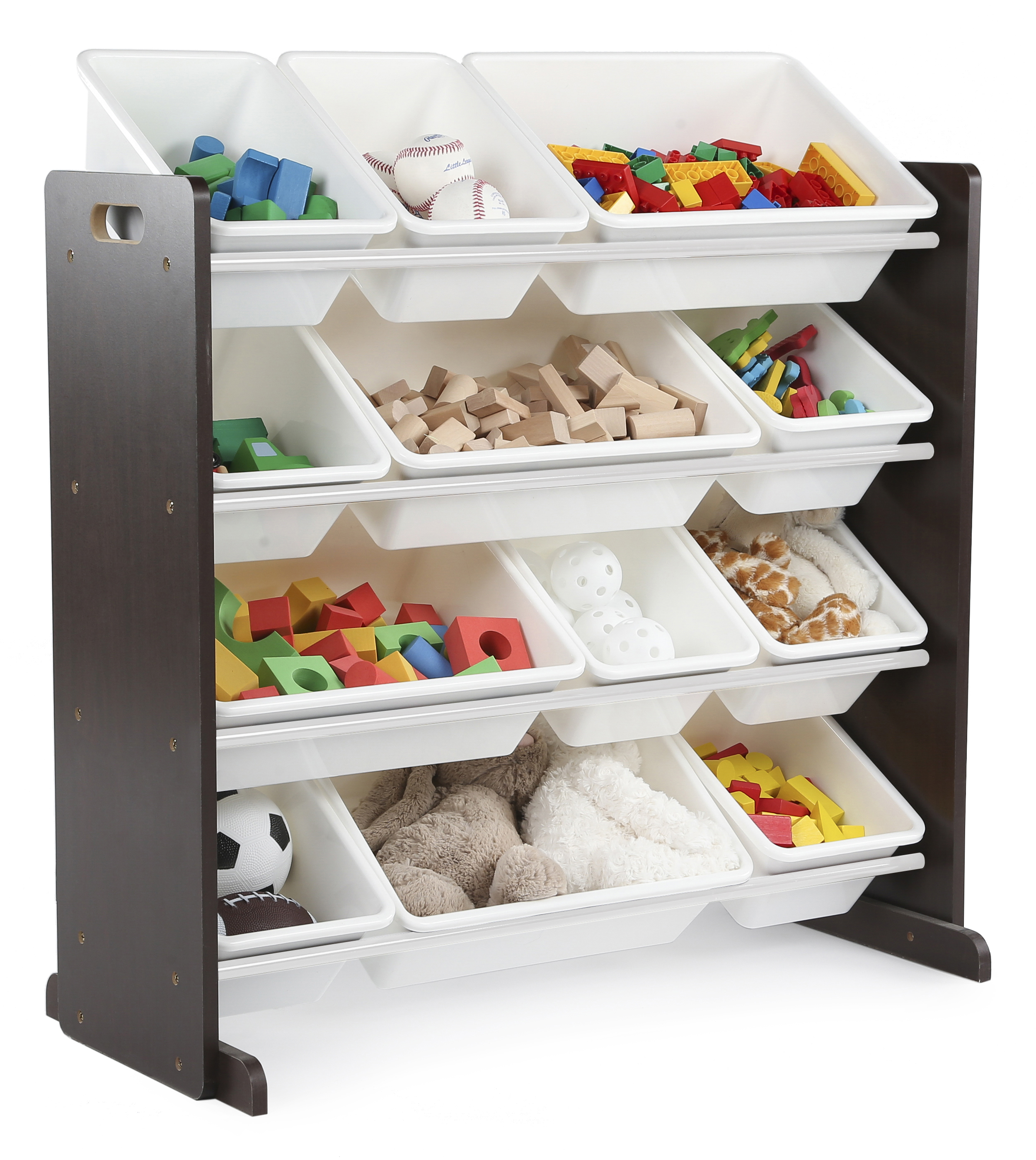 Humble Crew Children Plastic Organizing Rack with 12 Bins, Espresso and White - image 1 of 9