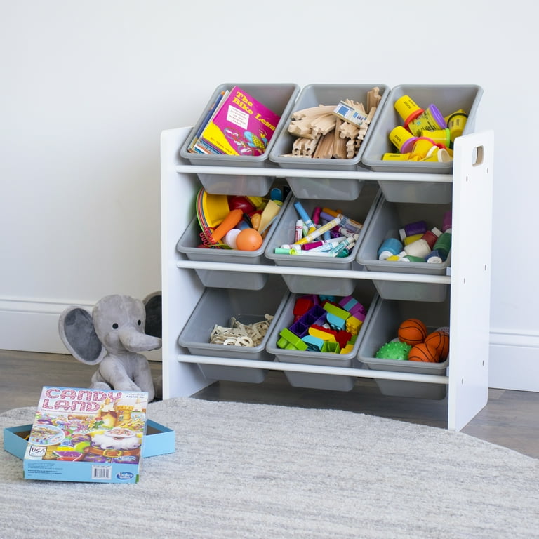 Grey and online white toy storage