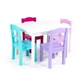 thumbnail interactive-video image 1 of Humble Crew Forever Toddler Wood Table and 4 Chairs Set, White/Pink/Purple/Turquoise, 1 of 8