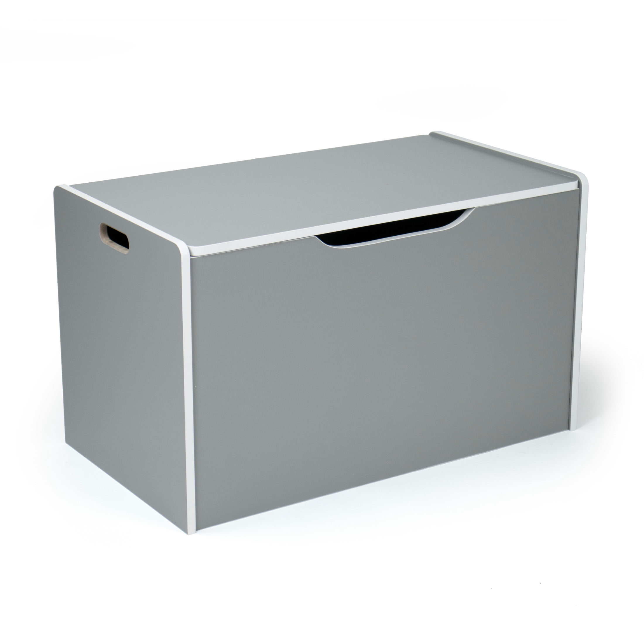 Humble Crew Kid Toy Box,  Hinged Toy Storage Chest with Lid, Grey/White