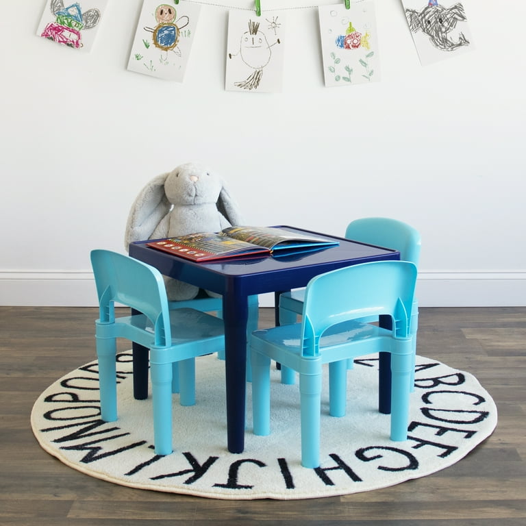Humble Crew Jordan Kids Lightweight Plastic Table and 4 Chairs Set