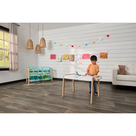 Humble Crew Kids 3-in-1 Activity Table with Markers, Building Bricks & 12-Bin Toy Storage Organizer