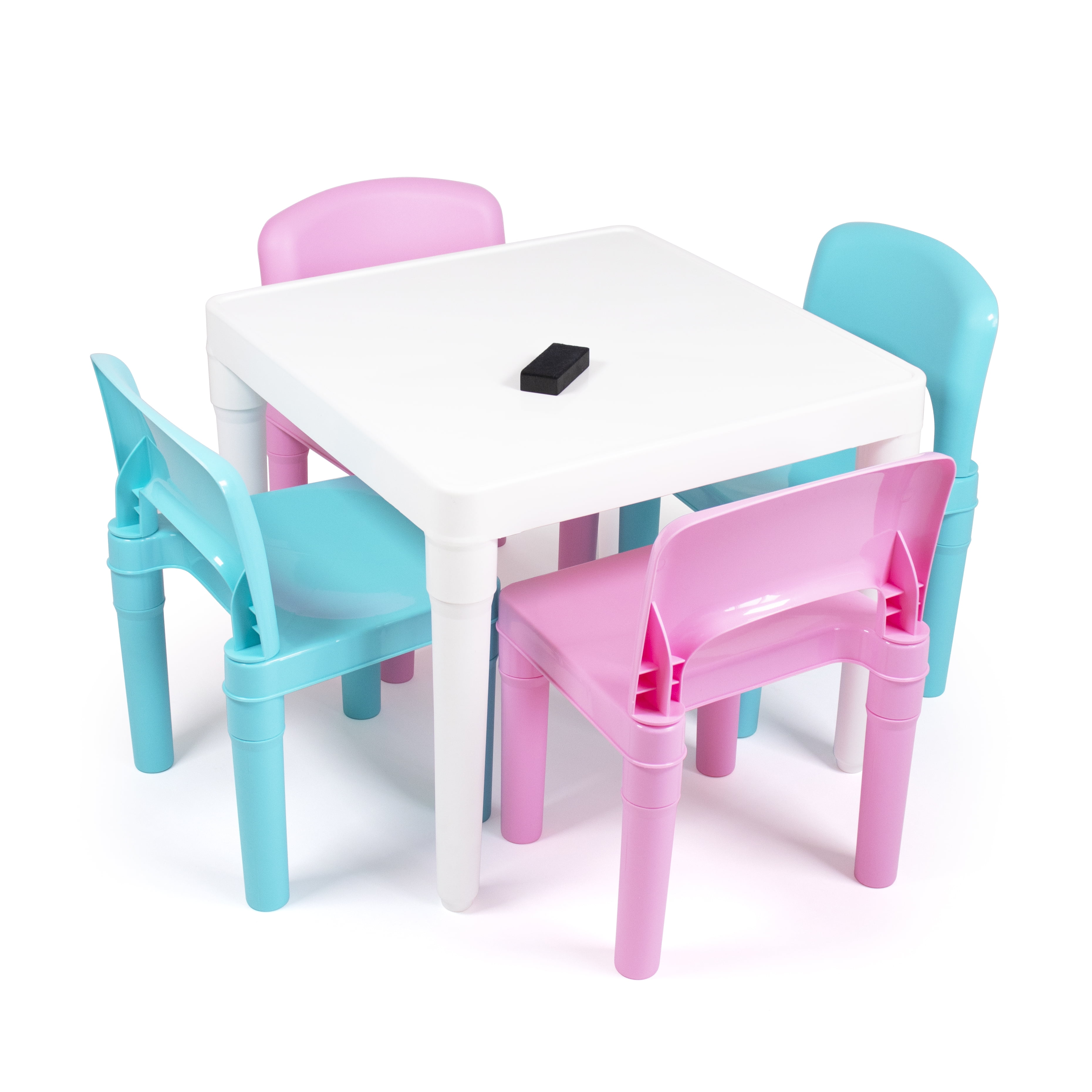 Humble Crew Kids 5Piece Plastic DryErase Table & Chair Set with
