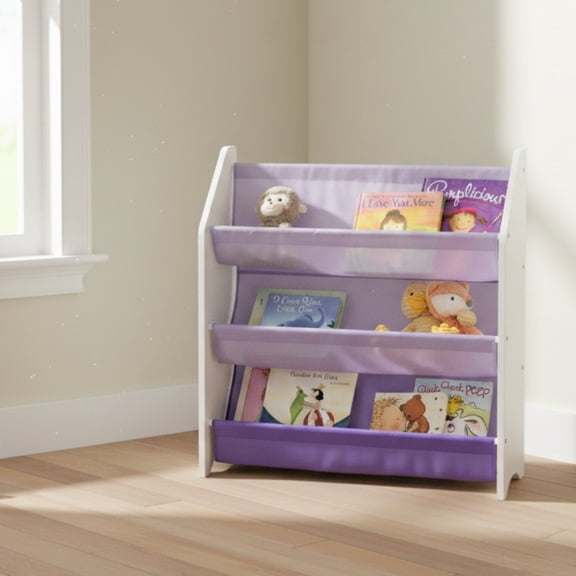 Humble Crew Kids Bookshelf 3 Tier Book Storage Purple/White