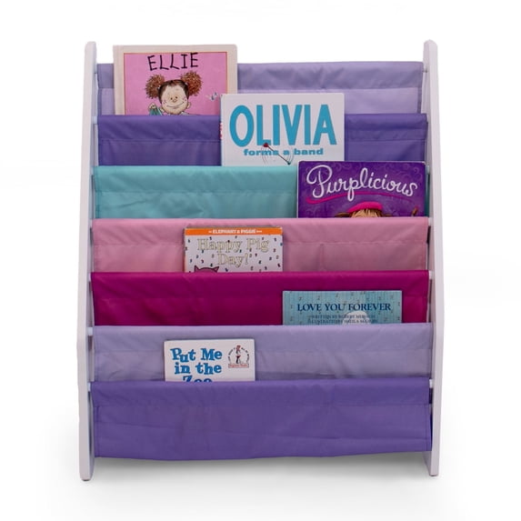 Humble Crew Kids Bookrack Supersized 6-Tier Storage Bookshelf, White/Pink/Purple/Turquoise
