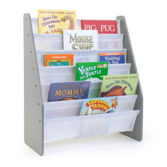 Humble Crew Kids Bookrack Supersized 6-Tier Storage Bookshelf, Grey/White