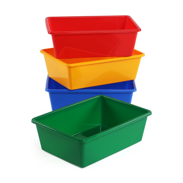 Humble Crew Kids' Primary Colors Large Plastic Storage Bins, Set of 4