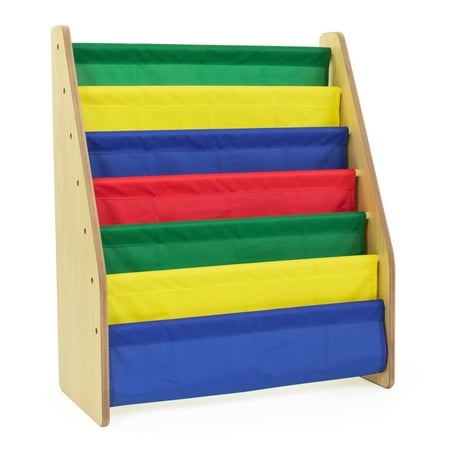 Humble Crew Kids Bookshelf Supersized 6-Tier Book Organizer, Natural/Primary