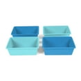 thumbnail image 1 of Humble Crew Large Plastic Storage Bins, Set of 4, Navy/Teal, 1 of 4