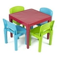 thumbnail image 1 of Humble Crew Lightweight Kids Plastic Red Table and 4 Chair Set (Green & Blue), 1 of 4