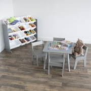Humble Crew Modern Wood Child Table and 4 Chairs Set, Grey