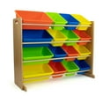 thumbnail image 1 of Humble Crew Kids Toy Storage Organizer with 16 Plastic Storage Bins, Natural/Multi Colors, 1 of 6