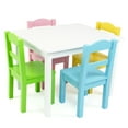 thumbnail image 1 of Humble Crew Pastel Toddler Wood Table and 4 Chairs Set, White/Pink/Blue/Green/Yellow, 1 of 8