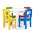 thumbnail image 1 of Humble Crew Kids 5-Piece Wood Table and Chair Set, White and Primary Colors, 1 of 7