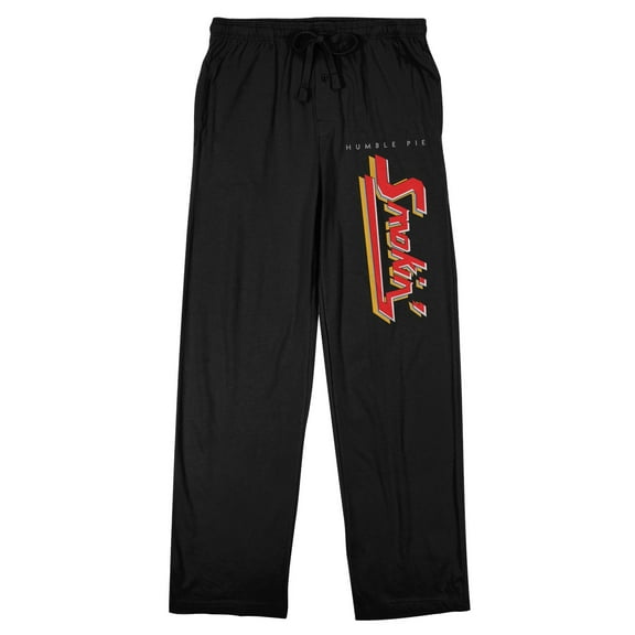 Humble Pie Logo With Plane Men's Black Sleep Pants With Drawstring-Medium