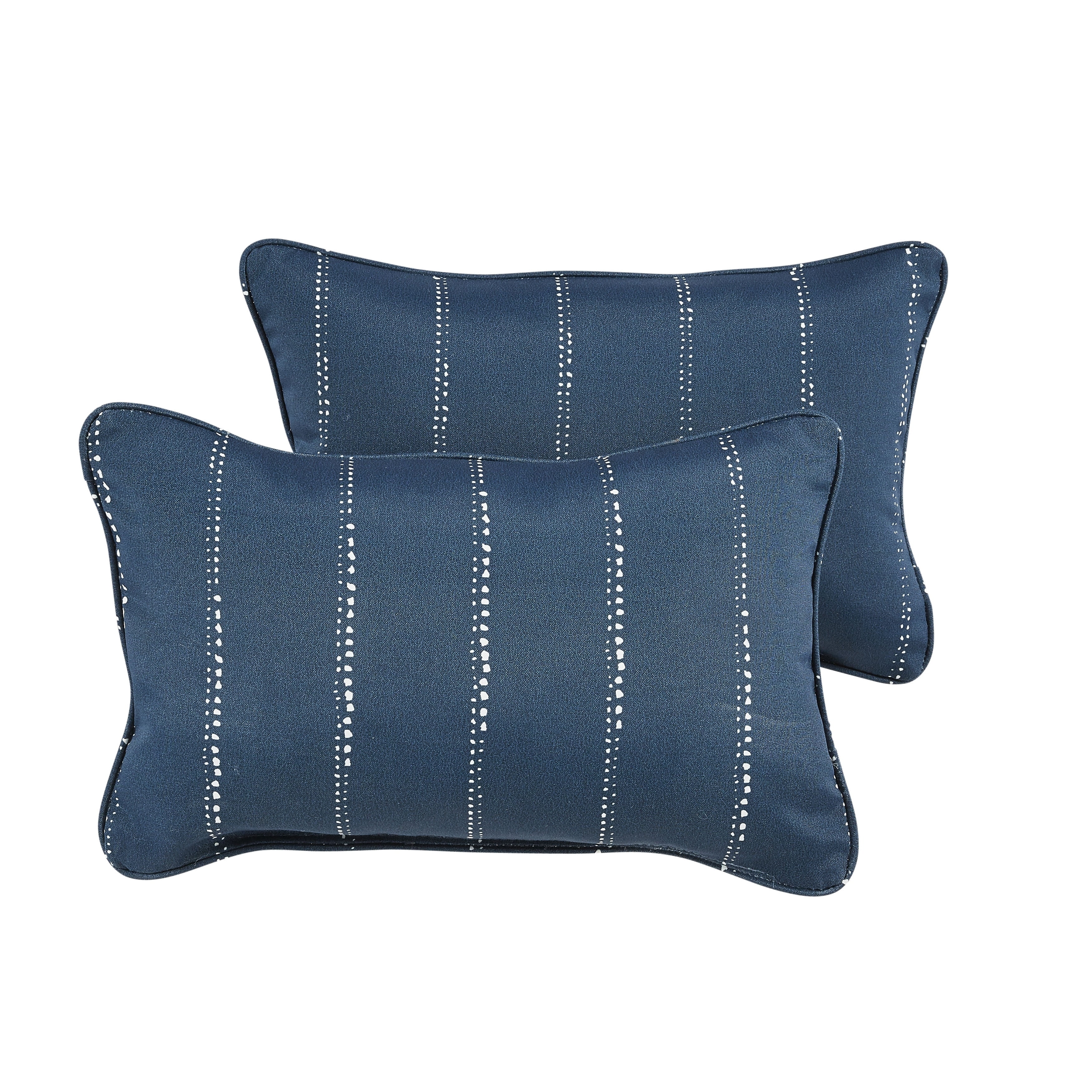 Humble and Haute Caldwell III Navy Dotted Stripes Indoor/ Outdoor 13 x