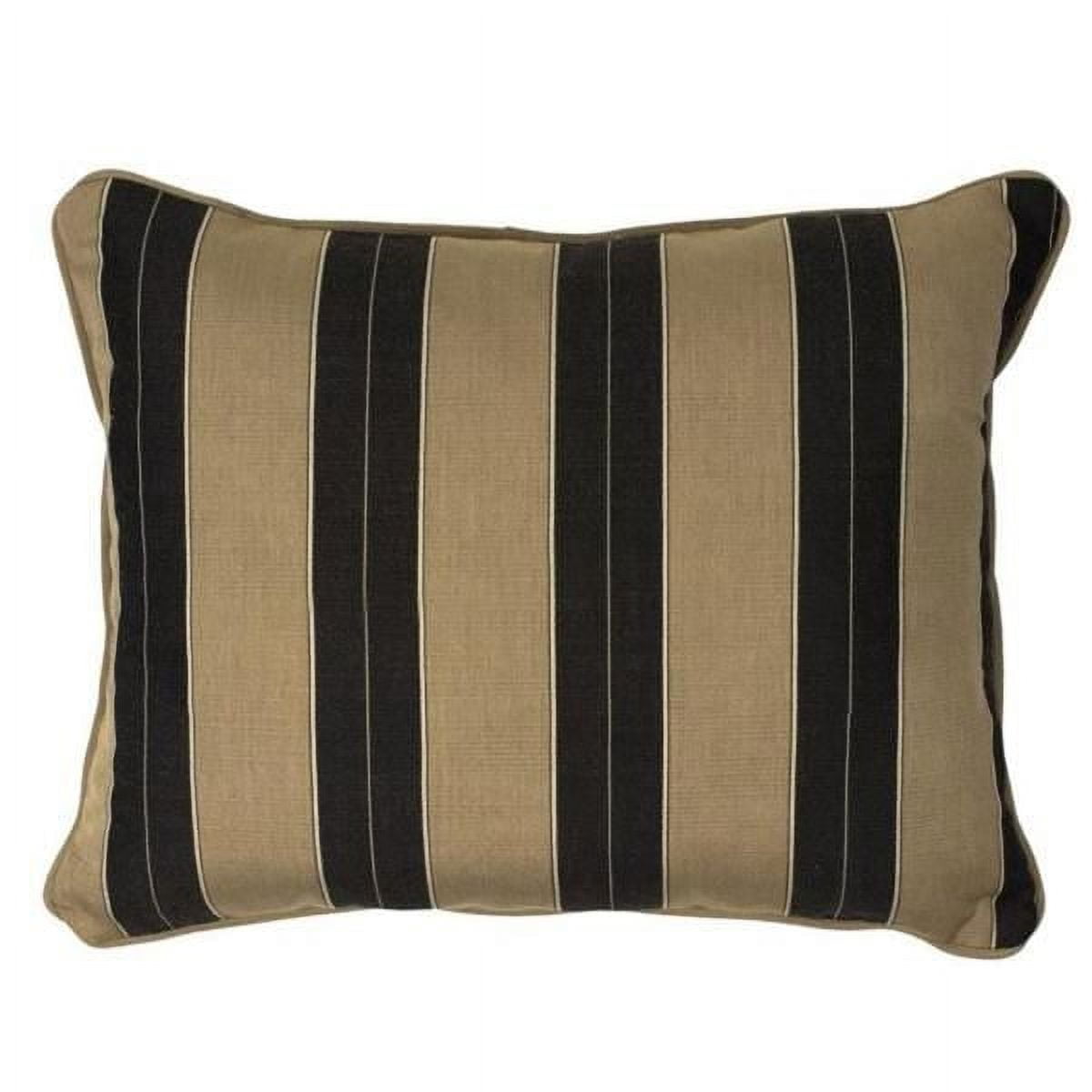 Humble and Haute Cocoa/Black Stripe Corded Indoor/ Outdoor Pillows with