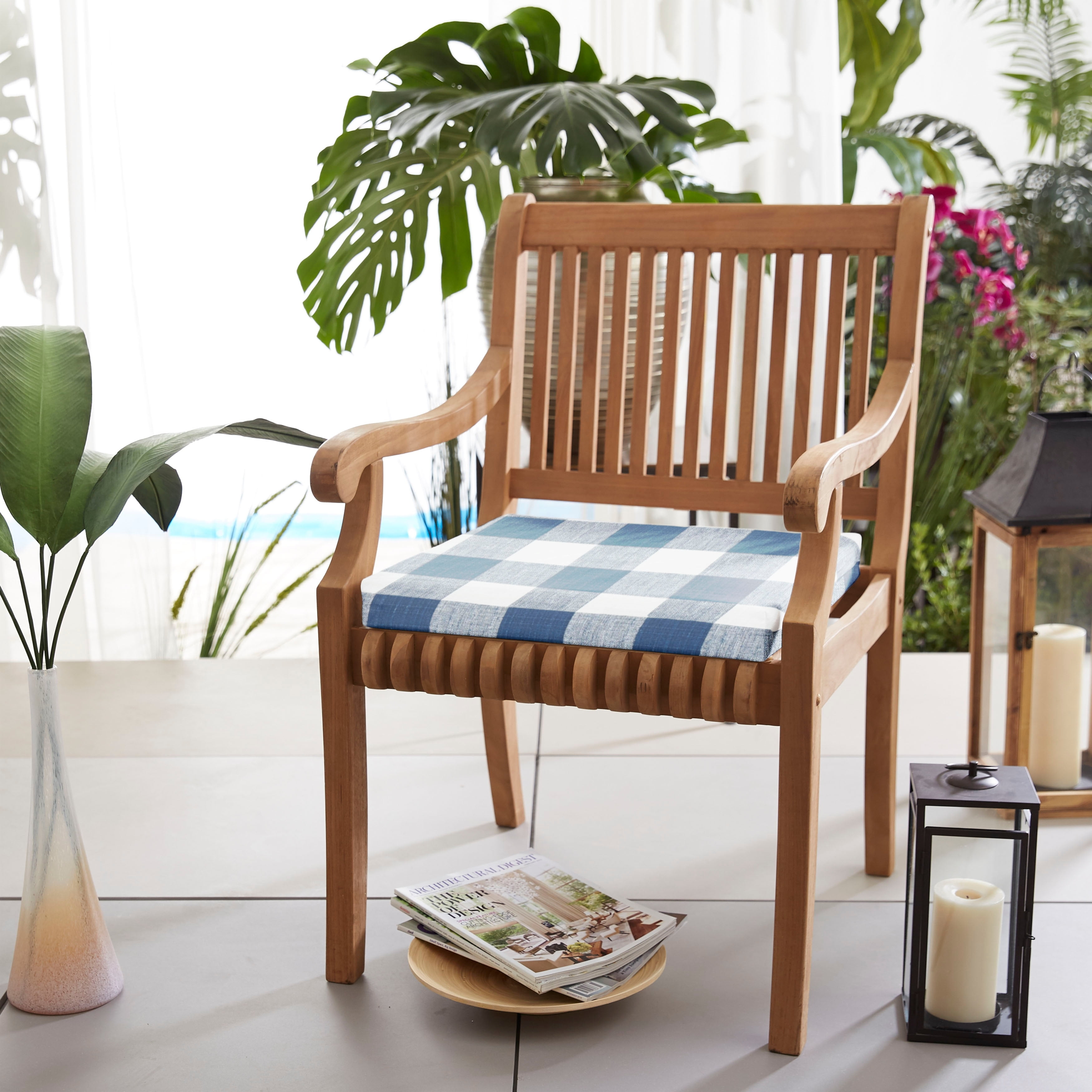 Humble and Haute Humble + Haute Dark Blue Buffalo Plaid Indoor/ Outdoor