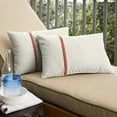 thumbnail image 1 of Humble and Haute Humble + Haute Sunbrella Canvas Natural and Canvas Melon Single Small Flange Indoor/ Outdoor Pillows, Set of 2 White 13 in h x 20 in, 1 of 5