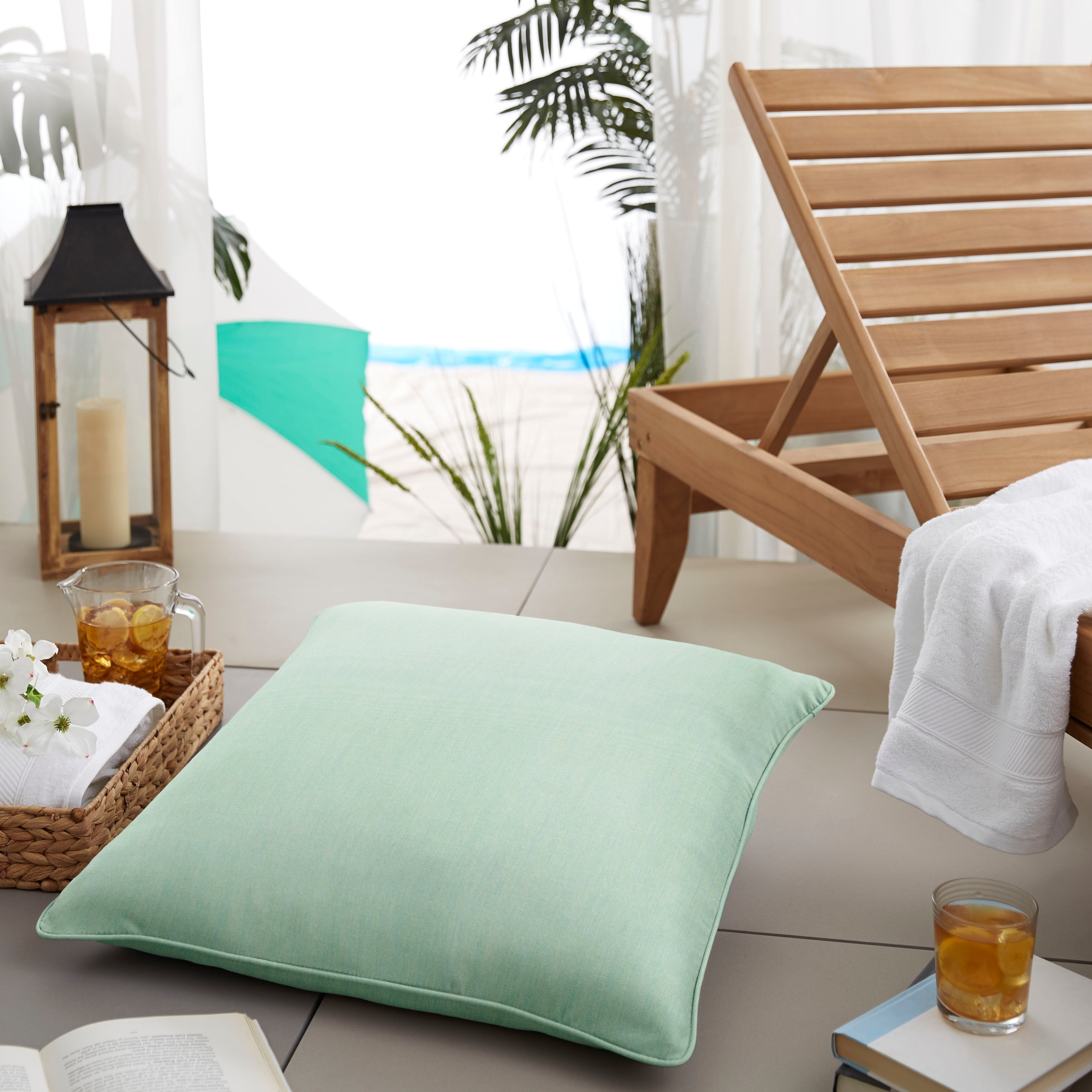 Humble and Haute Nyles Sunbrella Spa Blue Indoor/ Outdoor 26 Inch