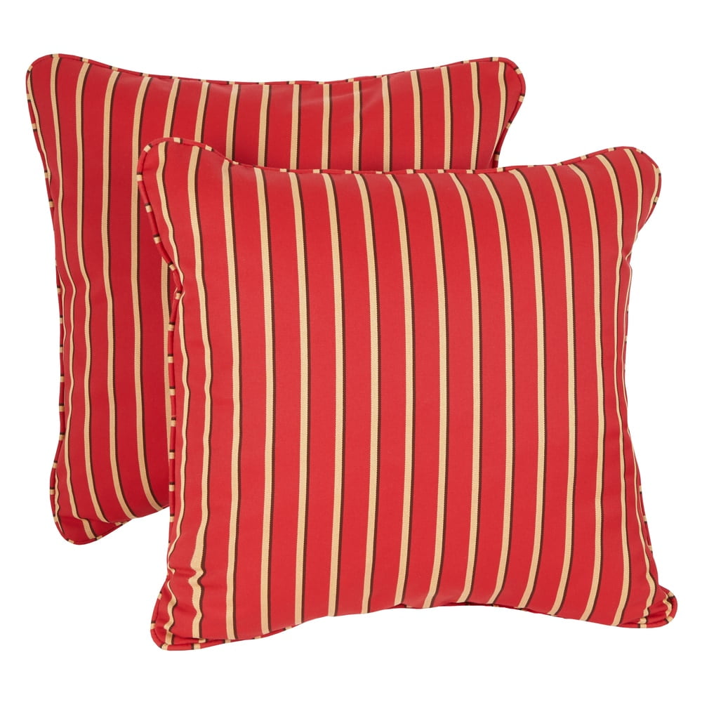 Harwood Crimson Sunbrella® Square Outdoor Throw Pillow
