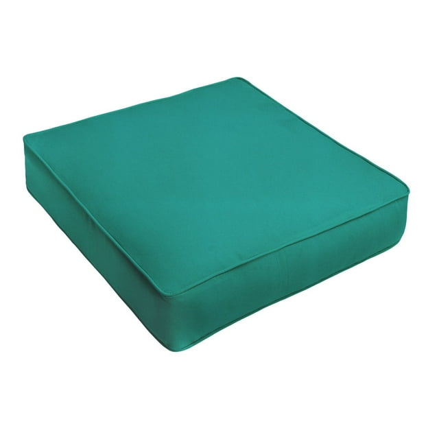 Humble and Haute Sunbrella Canvas Teal Corded Indoor/ Outdoor Deep Seating Chair Cushion 30 in w x 27 in d