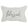 thumbnail image 1 of Sunbrella  Canvas Embroidered "Blessed" Indoor/Outdoor 13x20 Corded Lumbar Pillow (Single) - 13 in L x 20 in W Cast Silver with Grey Embroidery, 1 of 5