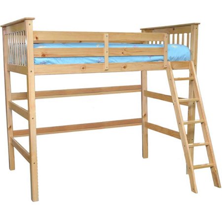 Humboldt Full High Loft Bed with Angled Ladder Natural