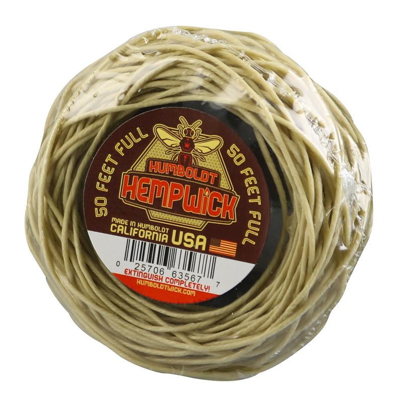 EricX Light 100% Organic Hemp Wick, 200 FT Spool, Well Coated With Natural  BeesWax, Standard Size(1.0mm) 