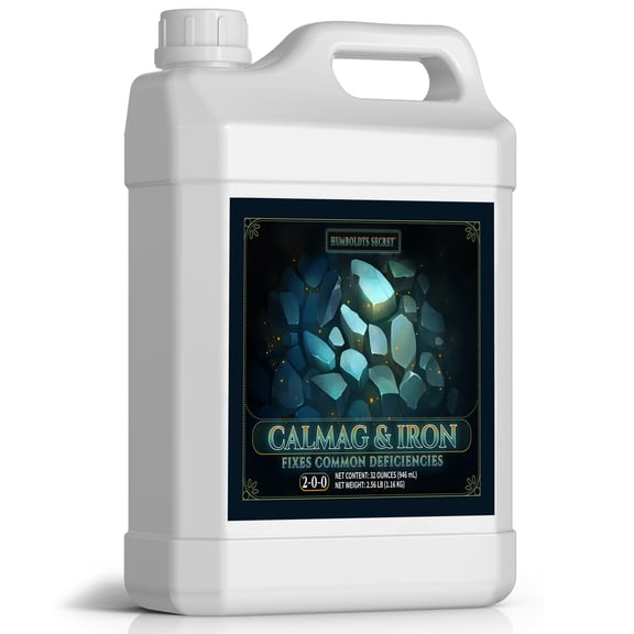 Humboldts Secret CalMag & Iron | Calcium, Magnesium & Chelated Iron Nutrient Fertilizer | Hydroponic Supplies for Vegetative & Flowering Growth in Soil, Coco, Hydroponics or RO Water | 32 Ounce