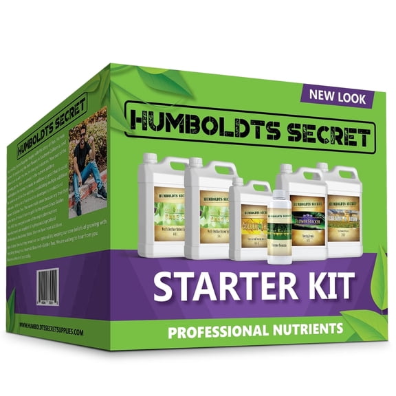 Humboldts Secret Starter Kit Pack | Indoor and Outdoor Plant Fertilizer and Hydroponic Nutrients | Base A & B, CalMag and Iron, Golden Tree, Flower Stacker, Plant Enzymes | Complete Garden System