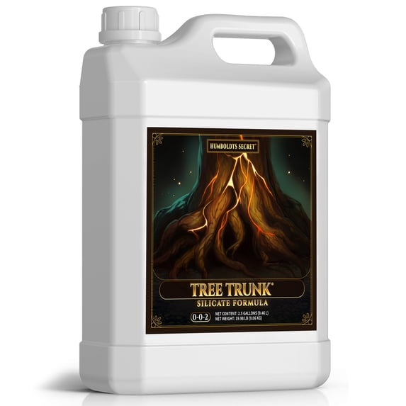 Humboldts Secret Tree Trunk | Potassium Silicate Additive | Liquid Fertilizer for Thicker Stalk, Stress Resistance & Branch Development | Indoor & Outdoor Plant Food, Hydroponic Nutrients, 2.5 Gallon
