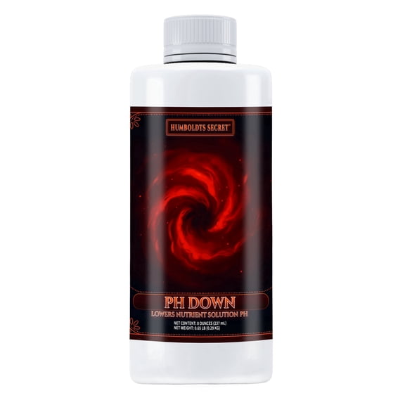 Humboldts Secret pH Down for Plants | Liquid pH Adjuster and Balancer for Soil Coco Hydroponics | Concentrated Phosphoric Acid Solution Supporting Nutrient Uptake and Strong Growth | 8 Ounce