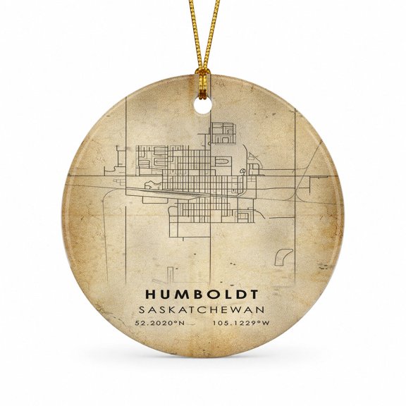 Humbt Travel Map Ornament, Saskatchewan Map Ornament Keepsake, Travel Souvenir, Holiday Tree Decoration