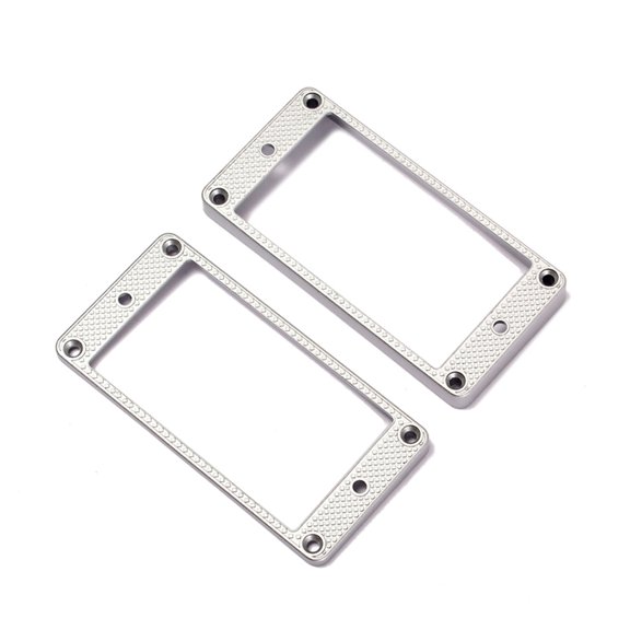 LITINKIMI Electric Guitar Pickup Rings Pair Silver Curved Frame for Humbucker
