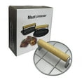 thumbnail image 1 of Humburger 6.3in Round With Heat Wood Handle Metal Grill For BBQ Humburger Sandwish Meat Steak Accessory For Flat Top Gr/ Meat Press Manual Meat Press Silver Round, 1 of 8