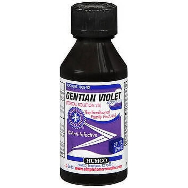 Humco Antiseptic Gentian Violet Solution 2, 2 Oz. Medical Liquid for