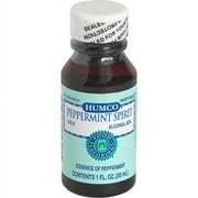 Humco Peppermint Spirits 100% Pure Natural Essential Oil, 82% Alcohol, 1 oz