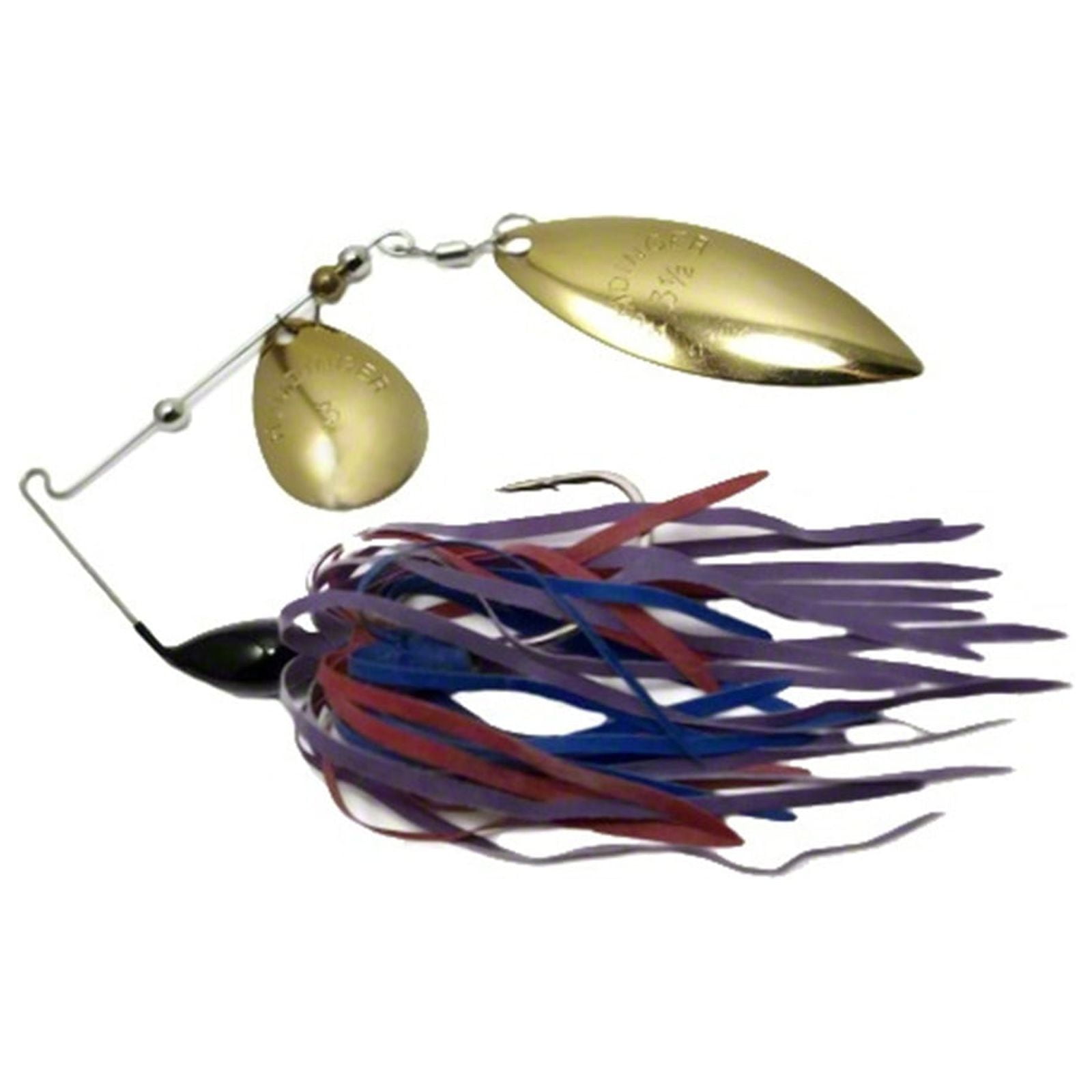 Humdinger 1/4oz Spinnerbait Gld Colo Gld Wil Pur/Red/Blu Skirt Pack of 6,  02-S 