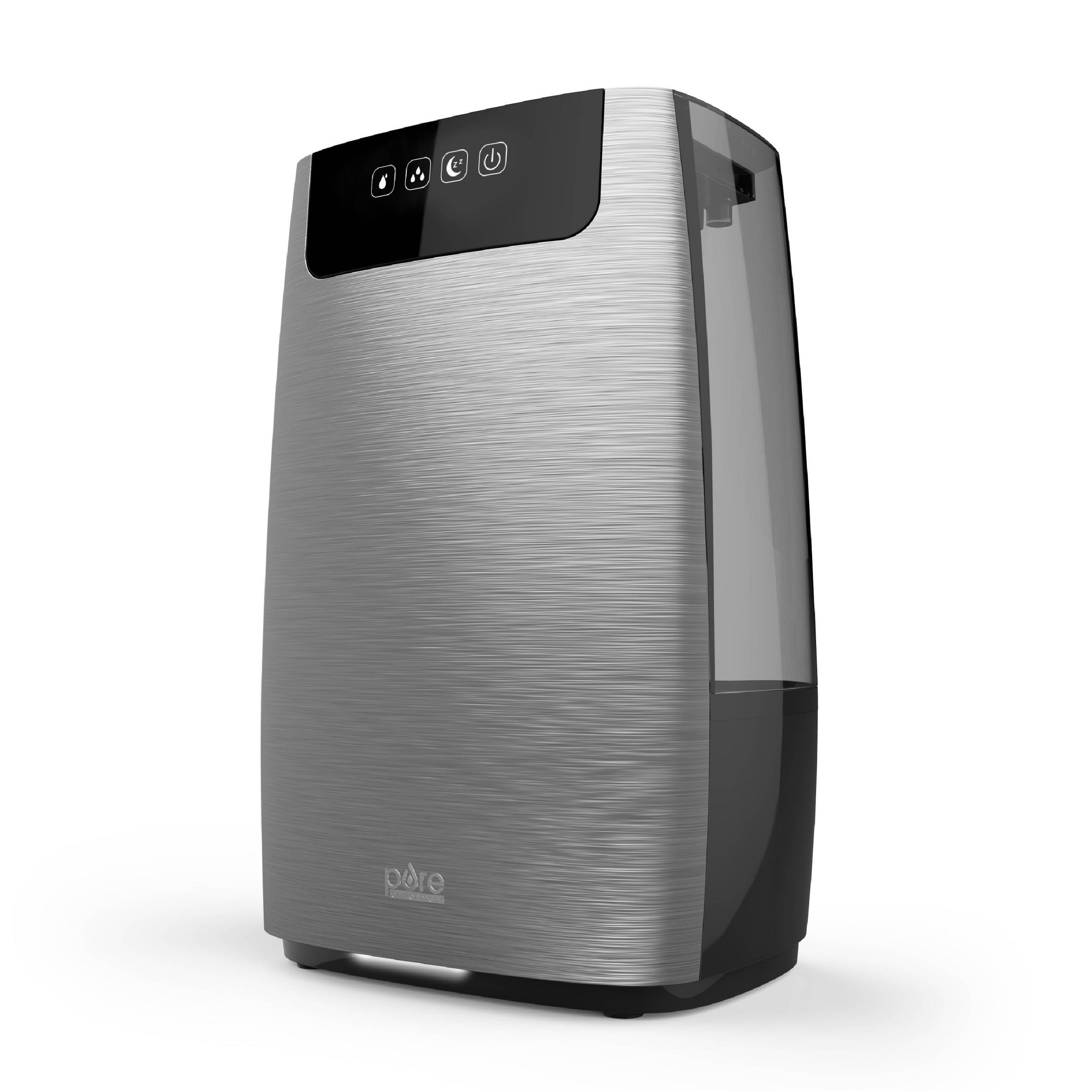 Gray Brushed Metal Ultrasonic Cool Mist Humidifier with Night Mode