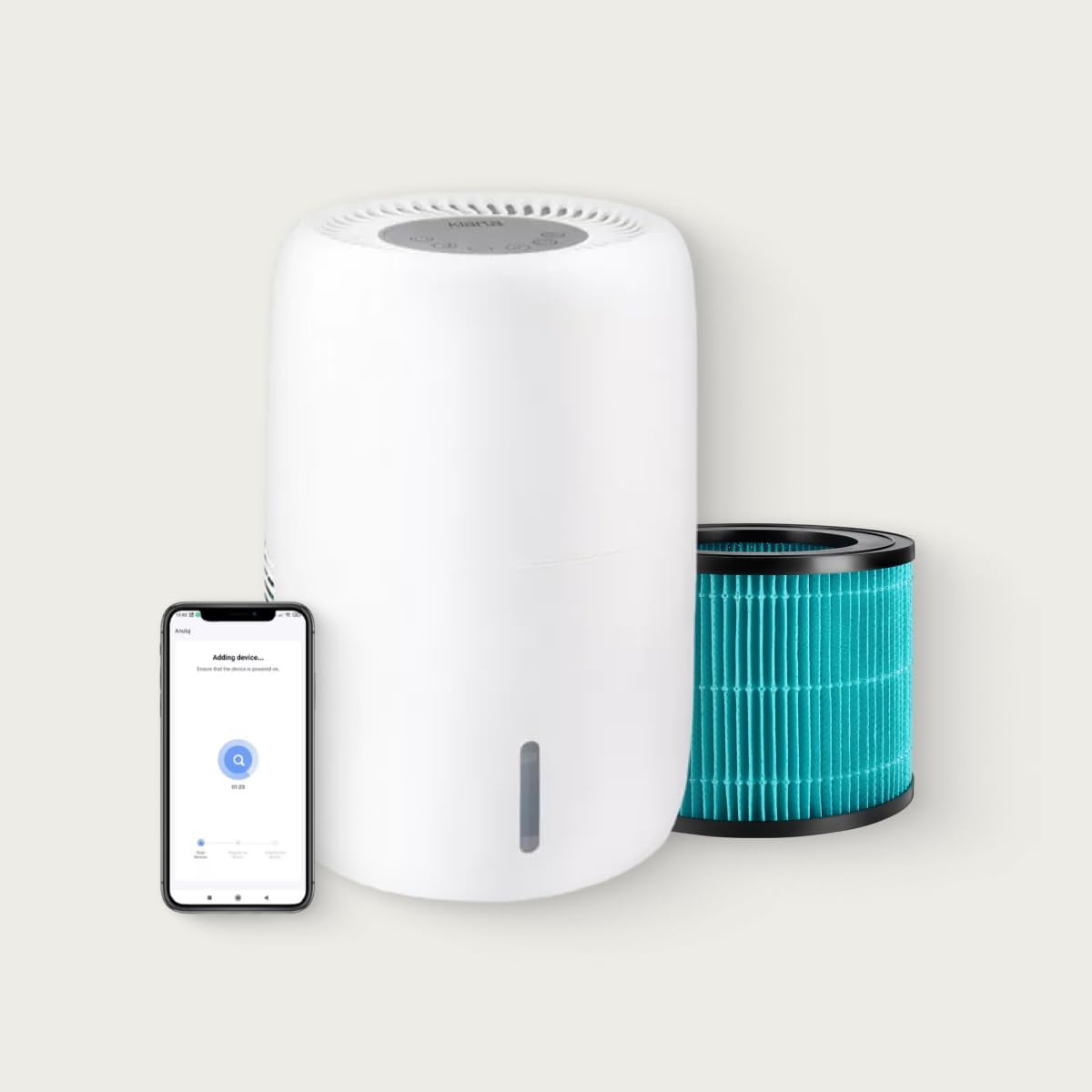 Humea Smart Evaporative Humidifier with WiFi (White) | 3L Tank, Mobile Control, Auto, Quiet, No White Dust, Nightlight | Relief for Allergy, Dry Skin, Dry Air, Sleep Issues