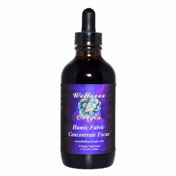 Humic Fulvic Concentrate Focus | Organic Full Spectrum Minerals & Amino Acids, 3.4 oz