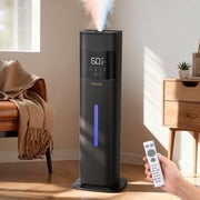 Warm Mist Humidifier, 2.1 Gallon/8 Liter Cool & Warm Mist Humidifier for Room Home, 500 Sq Ft Large Room Humidifier, Black