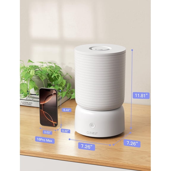 Humidifier for Bedroom, 1 Gallon Cool Mist with Top Fill, Essential Oil Diffuser, Quiet Operation for Large Room, Home Office & Nursery, Alexa & Compatible