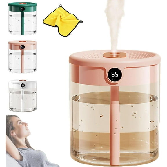 Humidifier, Cool Mist Humidifiers, Humidifier Filter, Air Humidifiers for Bedroom, 2L Desktop Humidifier Say Goodbye to Dryness (Cute pink)