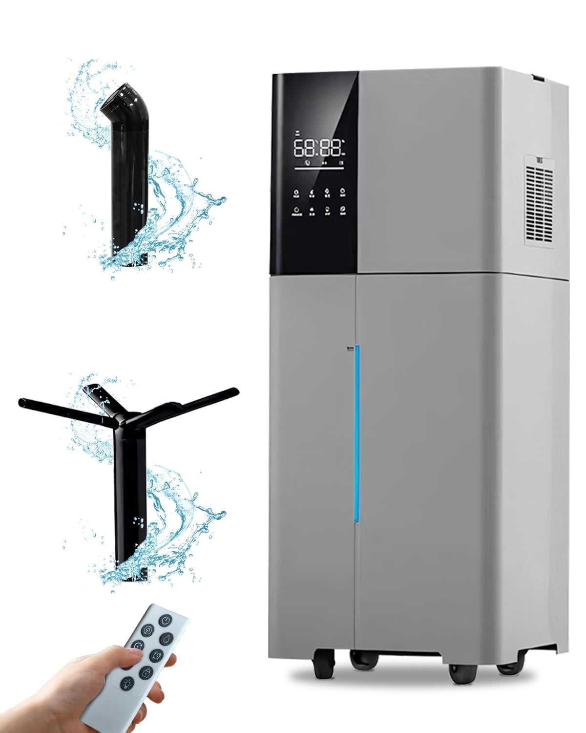 Humidifier Large Room,26L/6.8Gal Whole House Humidifiers for Home 3000 Sq.ft,1800ml/H Cool Mis, Top Fill for Bedroom, Grey