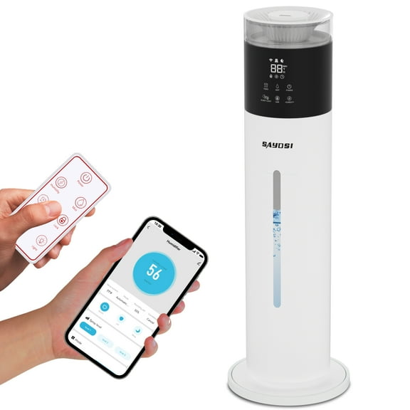 Humidifier,SAYDSI 2.1Gal(8L) Smart Humidifiers for Bedroom,1800sq.ft Cool Mist Humidifier with Smart App,Timer,Quiet Sleep Mode and Water Tank for Home,Office,Large Room,Plants(White)