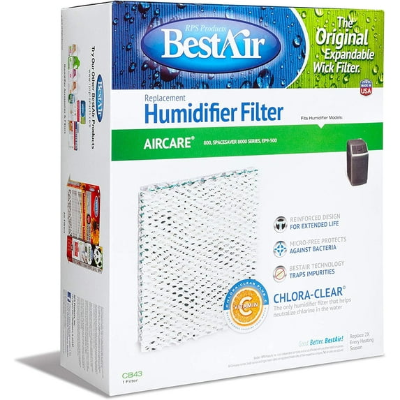 BestAir Humidifier Wick Filter 1043 Replacement - For Aircare 800/8000/EP9-500 - Single Pack
